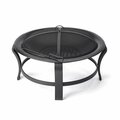 Pipers Pit Black Steel Round Wood Burning Fire Pit PI3106438